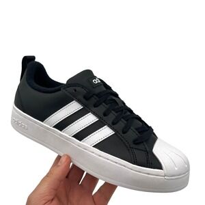 Adidas StreetCheck Youth Boys Girls Sneakers Sz 4 Black White Classic Shell Toe